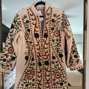 Embroidered velvet lined Floral Jacket/blazer XL